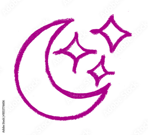 Moon Dream Sleeping Resting Related Icon Crayon Chalk Drawing Vector
