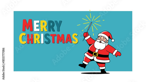Celebrate the magic of the season with a jolly Santa Claus graphic wishing everyone a Merry Christmas and a Happy New Year