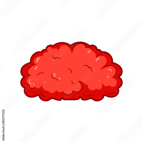 Red cartoon wig illustrating an accessory for a clown costume, symbolizing humor, festivity, and playful celebrations, ideal for parties, circus themes, and performances