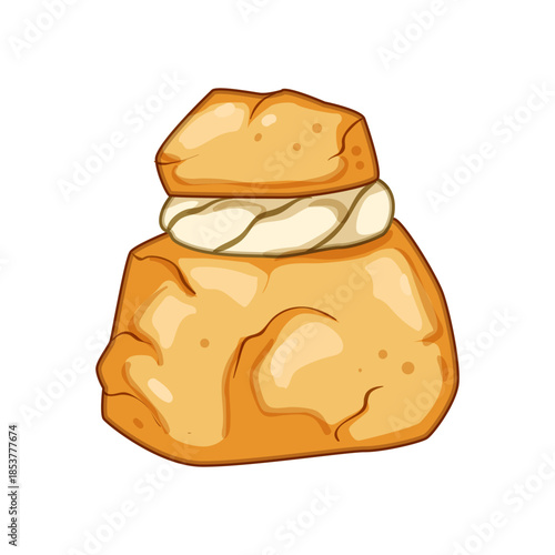 Cream puff dessert providing sweet indulgence, baking ingredient, confectionery delight, or a delightful pastry snack for various food related concepts and projects