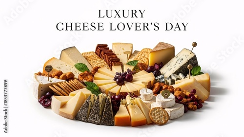 Luxury cheese lover s day with assorted artisanal cheeses and fruits