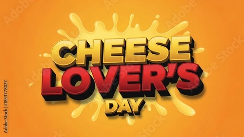 Colorful graphic design celebrating cheese lovers day with bold typography and bright background