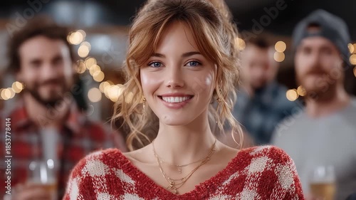 Wallpaper Mural Charming Smile Blooming at a Warm Christmas Party Torontodigital.ca