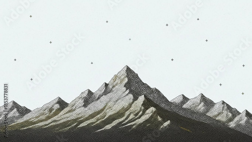 Majestic mountain range under a starry sky a rugged landscape illustration with a sense of adventure and exploration perfect for travel or nature themes