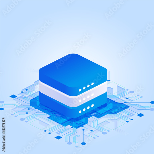 Stacked server block on a digital circuit platform