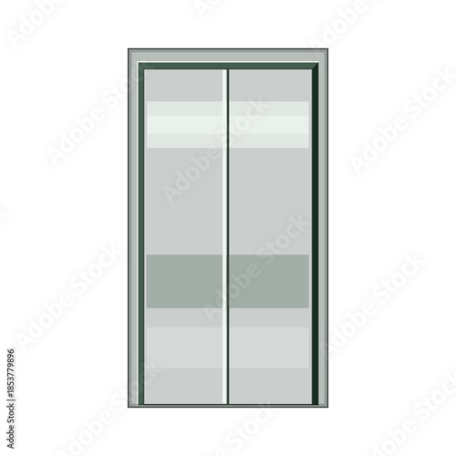 Metallic grey elevator doors remaining closed, symbolizing opportunities, progress, and waiting for new journeys or advancements in business and travel