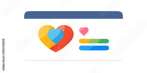 Colorful heart icons on screen