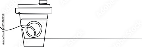 Disposable coffee cup with lid Vector