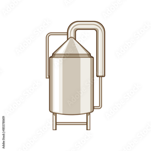 Industrial fermentation tank for brewing beer, processing wine, or distilling spirits, highlighting an essential piece of equipment in beverage production and chemical industries