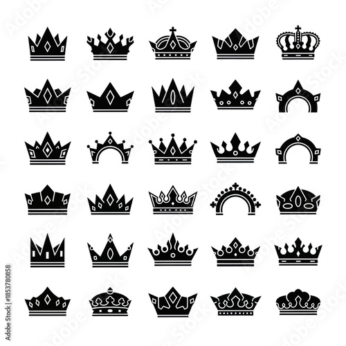 Collection of Royalty Crowns A Set of Regal Designs.