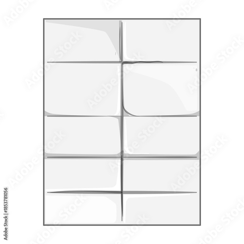 White paper surface displaying distinct folds and wrinkled creases, creating a grid like pattern on a blank background and symbolizing organization or fragmentation of information