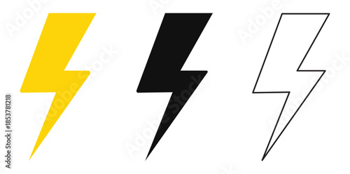 Electric Bolt Collection A vivid ensemble of electric bolts in diverse designs and color, symbolizing power, energy, and sudden impact.
