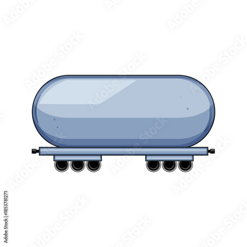 Tank wagon transporting various liquids representing transportation, logistics, and industrial concepts, featuring a simple vector graphic design against a clean background