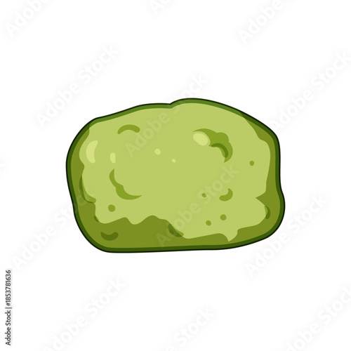 Wasabi paste, a spicy japanese condiment, is presented as a vibrant green blob with a textured surface, ready for adding a pungent flavor to various dishes