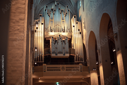 Finland. 21.12.2025. Photo of a Christmas and New Year concert inside a church, with singers performing festive songs.