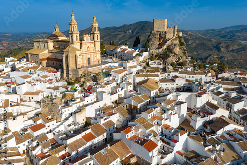 Bild auf Leinwand Majestic Olvera: 4K Cinematic Aerial Flyover of the Historic Moorish Castle, Neo