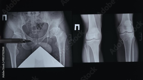 X-ray of a person's crooked pelvis