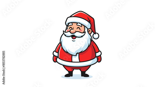 Cheerful Santa Claus Illustration Festive Holiday Icon for Christmas Cheer and Joyful Celebration