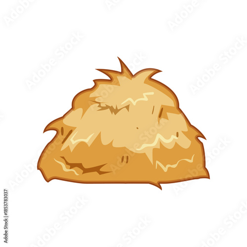 Stylized rustic haystack illustration on white background symbolizing farm life, sustainable agriculture and natural organic fodder simple vector design for rural, harvest concepts