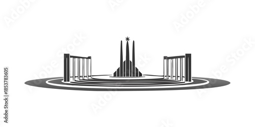 Modern architectural silhouette