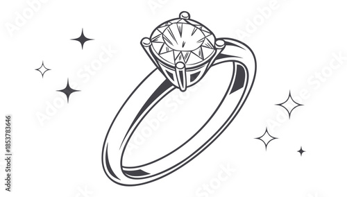 Elegant solitaire diamond ring