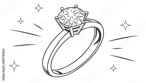 Elegant engagement ring with sparkling diamonds