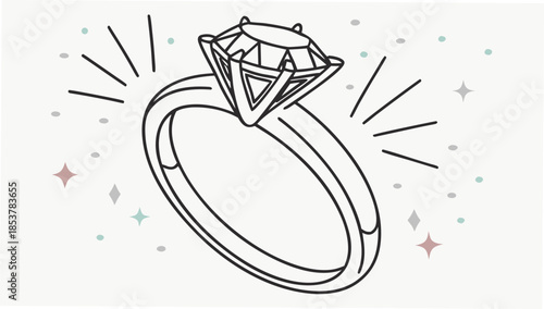 Elegant engagement ring with sparkling diamonds