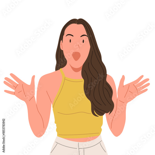 People showing surprise and shock reactions, with expressive gestures, flat vector illustration of human emotions and facial expressions good for poster, asset, graphics,editing , education bussiness