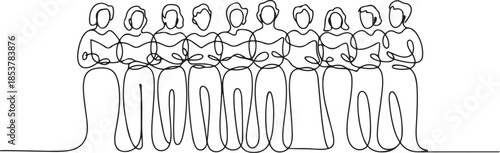 continuous line drawing of choir. drawing of one line art of choir. single line of choir group singing together. one line Icon drawing
