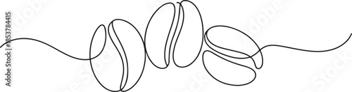 continuous line of coffee beans. one line drawing of coffee beans. line art of coffee beans. one line Icon drawing