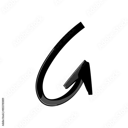 Stylized black arrow forming an upward pointing loop, representing concepts of cycle, refresh, continuity, and an upward direction for success and growth