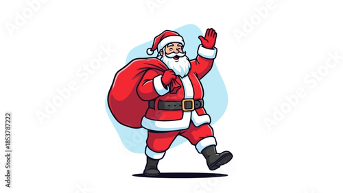 Cheerful Santa Claus Illustration A Festive Vector Depiction for Christmas Celebrations