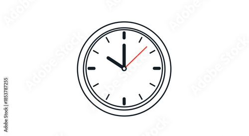 Simple analog wall clock icon with black hands and markers showing exactly ten o clock on a clean white circular face background.