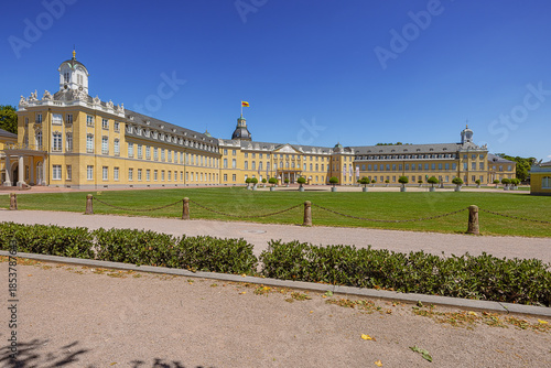Sideways view of the Karlsruhe Palace, the former residence of the rulers of Baden