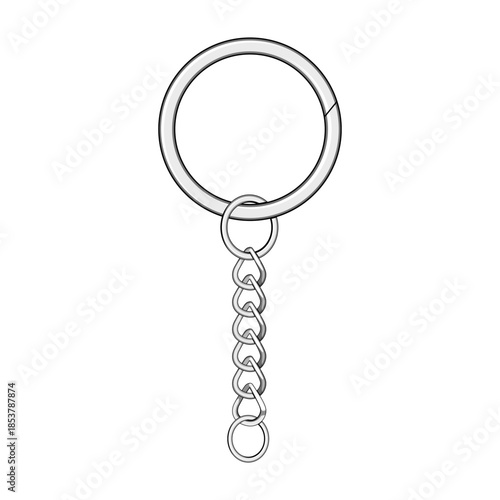 Metal keyring with a small chain is a common accessory, providing a versatile attachment point for a variety of keys, charms, and customizable promotional items