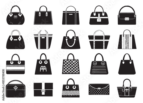 Collection of stylish and modern handbag designs and silhouettes