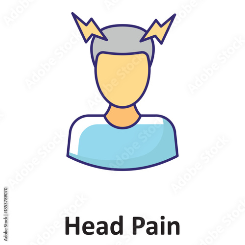Head Pain Vector Icon which can easily modify or edit