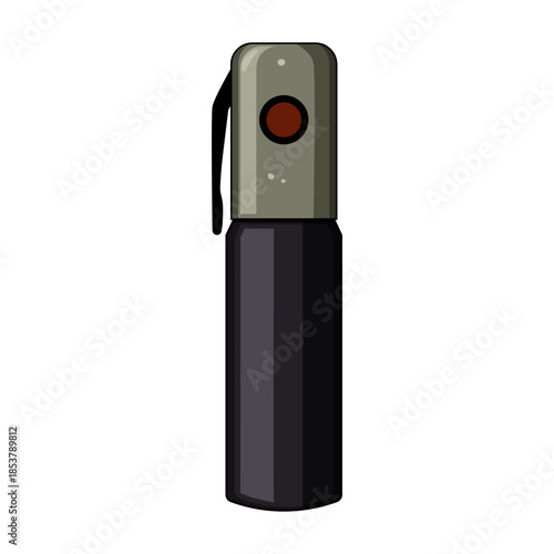 Compact pepper spray canister for personal protection and self defense, portable deterrent for urban safety, emergency escape and crime prevention on white background