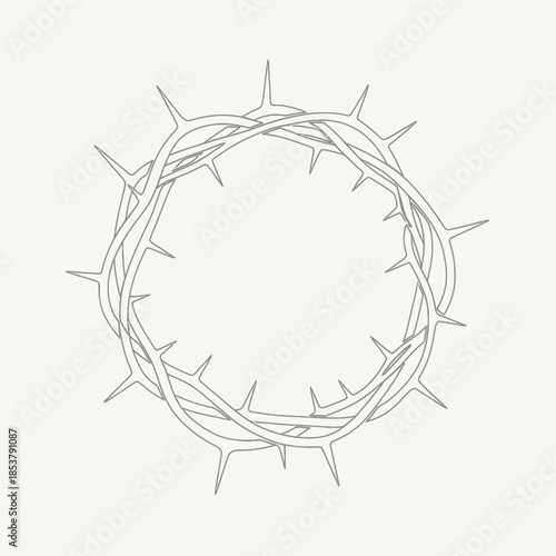 Crown of Thorns Illustration Symbol of Sacrifice and Redemption.