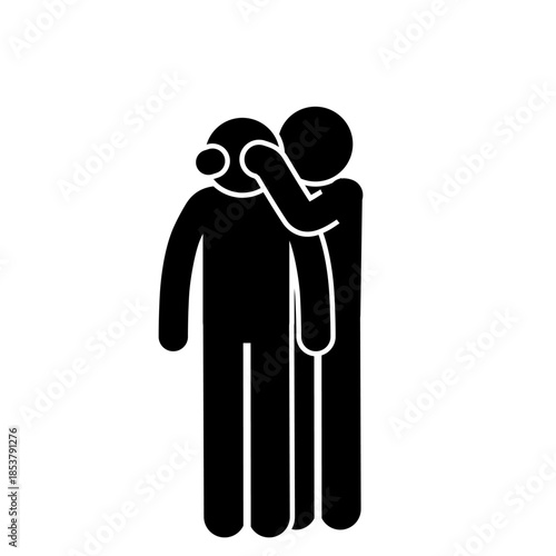 Surprised person covering eyes playful illustration concept.