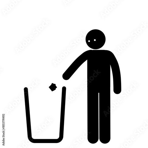 Person throwing trash into bin properly.