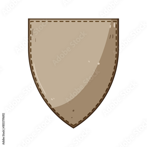 Empty patch pocket with decorative embroidered stitching, ideal mockup space for badges, logos or small personal items on fabric clothing, isolated on white background