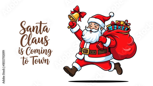 Santa Claus is Coming to Town A Festive Illustration for Christmas Celebrations