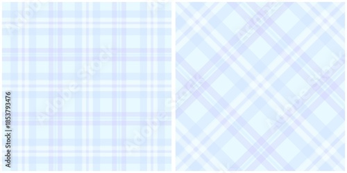Pastel Blue and Lavender Plaid Seamless Patterns