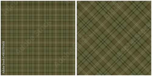 Classic Olive Green and Brown Plaid Tartan Textile Pattern
