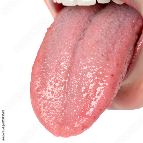 Human tongue isolated on transparent background