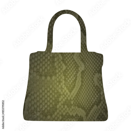 green snakeprint bag vector