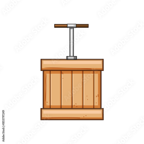Detonator blasting machine cartoon bringing concepts of danger, explosion, and demolition, showing old dynamite plunger equipment for mining and construction projects