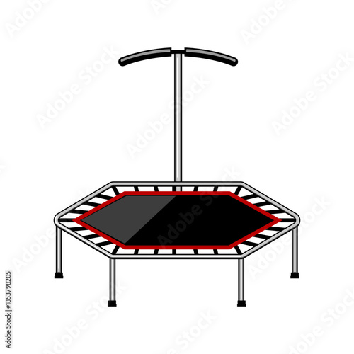 Rebounder fitness equipment with a stabilizing handle provides a compact solution for indoor exercise, offering cardio workouts and muscle toning for health and wellness