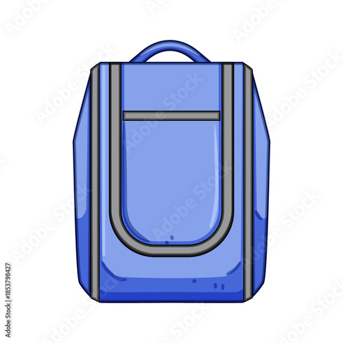 Blue rectangular travel toiletry bag with front pocket and handle, compact design for organizing grooming and personal care essentials while on trips and vacations